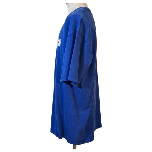 2005 Mens Tommy Hilfiger Blue T Shirt Spell Out Size XXL Blue Graphic Tee VTG - Picture 3 of 7